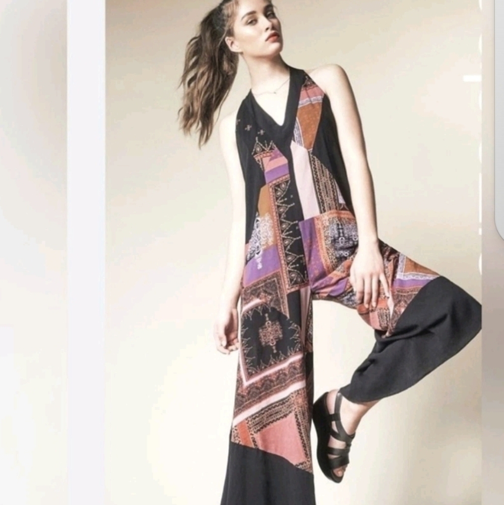 Free People Multicolor Patchwork Jumpsuit